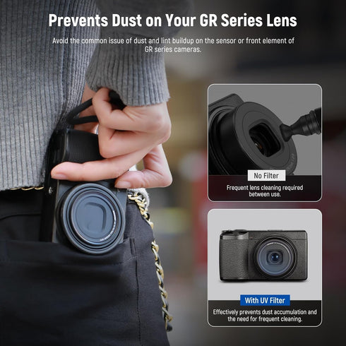 NEEWER UV Protection Filter Compatible with Ricoh GR IIIx GRIIIx GR III GRIII GR II GRII, Multi Coated HD Optical Glass/Water Repellent/Scratch Re...
