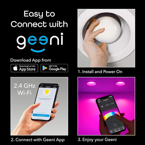 Geeni Prisma Drop 2700K-6500K Tunable and Dimmable BR30 LED Smart Light Bulb, RGBW Wifi Bulb, No Hub Required, Compatible with Alexa and Google As...