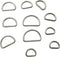 SYSOLYWIN 50Pcs 5/8 inch Silver Multi-Purpose Metal D Ring Semi-Circular D Ring for Hardware Bags Ring Hand DIY Accessories (15mm) A1196...