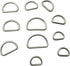 SYSOLYWIN 50Pcs 5/8 inch Silver Multi-Purpose Metal D Ring Semi-Circular D Ring for Hardware Bags Ring Hand DIY Accessories (15mm) A1196...