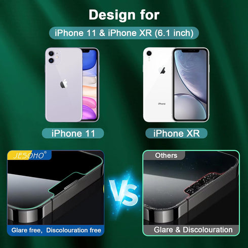 Screen Protector for iPhone 11, iPhone XR (6.1") HD Anti Blue Light Blocking Tempered Glass Film, Eye Protection,Case Friendly, No Bubbles, Anti G...