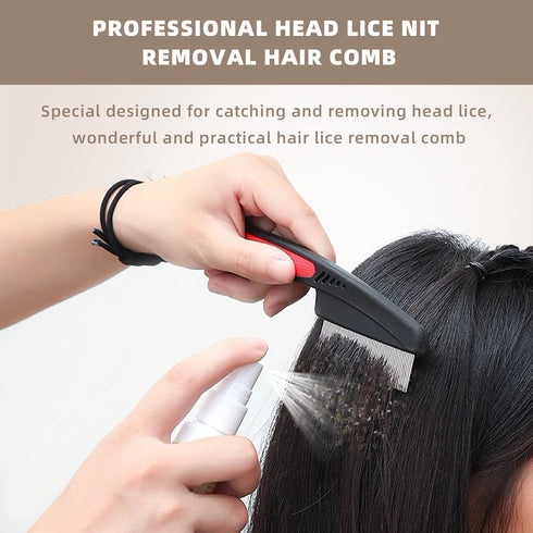 Flea Comb, Dandruff Comb, Multifunction Stainless Steel Fine Tooth Comb Nit Removal Hair Comb Cat Dog Pet Grooming Scalp Flea Comb, Easy to Hold...