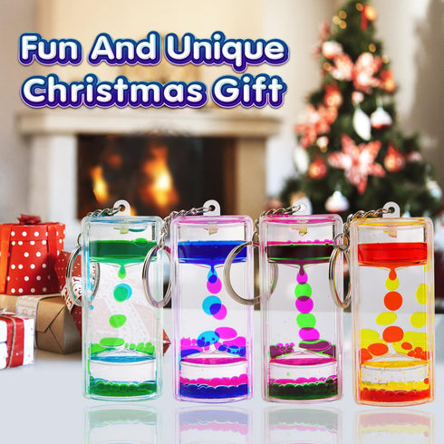 Liquid Motion Bubbler Keychains - Stress Relief Sensory Toy Gifts for Kids - Colorful Liquid Hourglass Keychain...