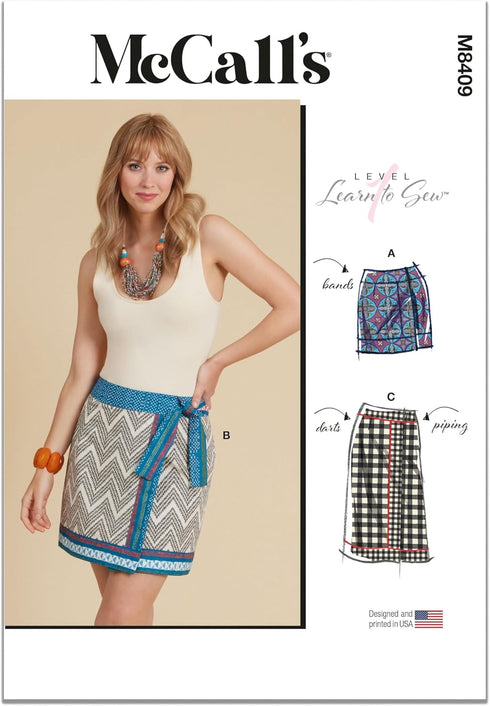 McCall's Learn to Sew Misses' Wrap Skirts Sewing Pattern Kit, Design Code M8409, Sizes 16-18-20-22-24...