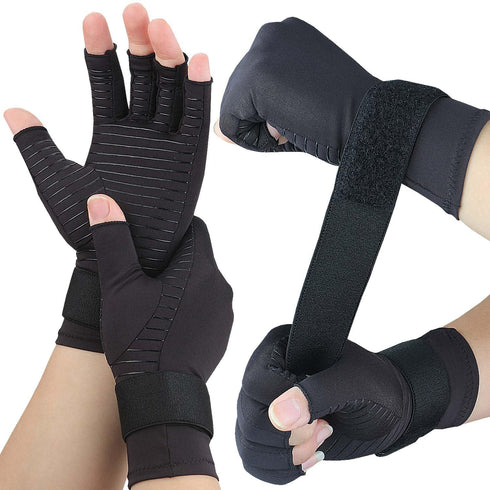 2 Pairs Pack Compression Gloves for Women Men, Copper Arthritis Gloves for Hand Pain Relief, Carpal Tunnel Wrist Support, Rheumatoid, Joint Swelli...