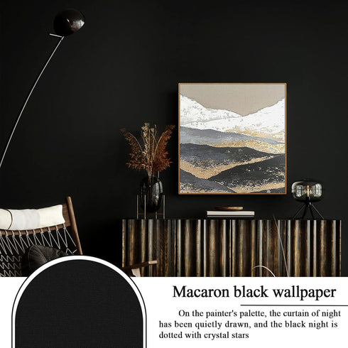 practicalWs Black Wallpaper Peel and Stick 17.7 "x118.1 Removable Black Contact Paper, Self-Adhesive Matte Textured Vinyl Wall Paper for Bedroom L...