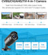 ZOSI 1080P 1920TVL Security Camera Outdoor Indoor,Hybrid 4-in-1 TVI/CVI/AHD/960H CVBS Bullet Cam for Analog Home Office Surveillance DVR CCTV Syst...