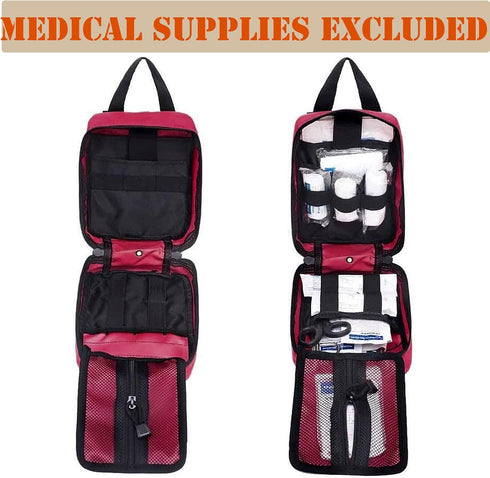 First Aid Kit Survival Backpack Emergency Trauma Kit EMT Medical Pouch Outdoor Tactical Gear Set Organizer Military Grade Rip-Away Molle Pouch Bag...