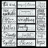 18pcs Inspirational Word Stencils for Painting On Wood Sign Canvas Fabric, Reusable Welcome Farmhouse Home Sweet Home Burning Art Craft Paint Sten...
