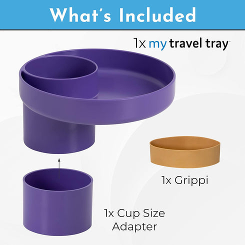 Travel Tray Round, USA Made Easily Convert Your existing Cup Holder to a Tray and Cup Holder for use in a Car Seat, Booster, Stroller, Golf Cart a...