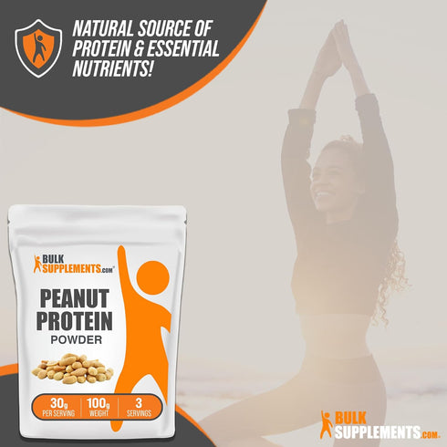 BulkSupplements.com Peanut Flour Protein Powder - Deffated Peanut Flour, Peanut Protein Powder - Peanut Protein Flour, Gluten Free, 30g per Servin...