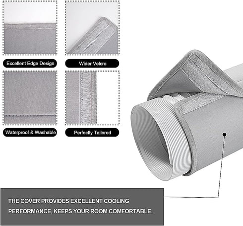 Portable Air Conditioner Hose Cover Wrap, Insulated AC Hose Sleeve, AC Cover Fits For 5" & 5.9" Diameter Exhaust Hoses, Easy Installation...