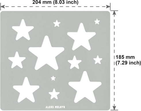 Aleks Melnyk No.206 Metal Stencil for Jewelry, Shape Earring Star Cutouts Stencil, Lapidary Template for Cabochons, Jewelry making Templates, Brac...