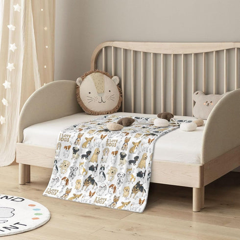 Dog Baby Blanket for Boys Girls, Toddler Newborn Nursery Soft Warm Cozy Bed Blanket Dog Print Shower Gift 30x40 Inches...