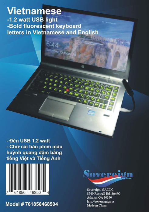 Vietnamese Keyboard Stickers with Fluorescent Inlays. Large Symbols Will Not Wear, Smudge or Fade. Vietnamese Conversion for All Laptop and Deskto...