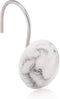 Essentra Home White 12-Piece Shower Curtain Hook Set Features Rust Free Chrome Hook, Blanc Collection...