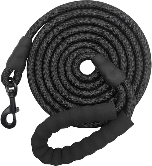 3FT/6FT/10FT Heavy Duty Rope Leash for Dogs with Comfortable Padded Handle Classic Dog Leash for Medium Large Dogs(Black, 6ft)...
