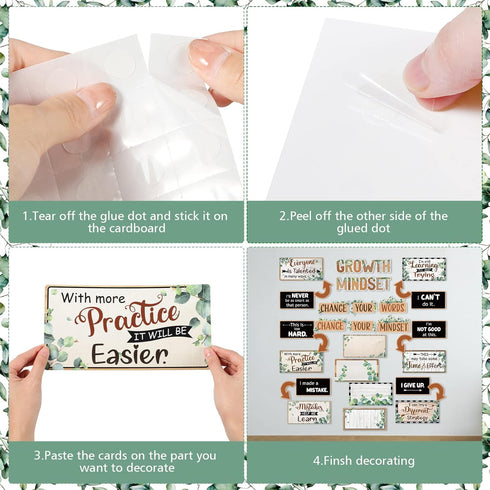 Jutom 38 Pcs Growth Mindset Bulletin Board Decor Positive Motivational Sayings Posters Set for Pre School Elementary Middle School Classroom Wall ...