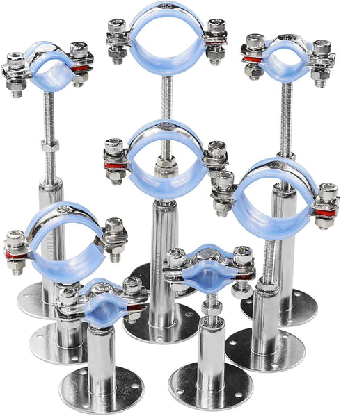 AKIHISA 1 Inch Wall Mount Ceiling Mount Pipe Support Ring Hanger,2 Pcs Adjustable Stainless Steel Pipe Bracket Clamp Range 25-27mm(100+100mm)...