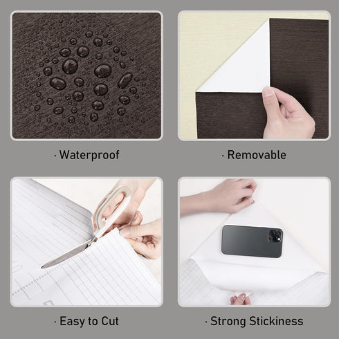 Dark Brown Stainless Steel Contact Paper Metal Brushed Peel and Stick Wallpaper for Bathroom Kitchen Thick Heat Resistant Brown Contact Paper for ...