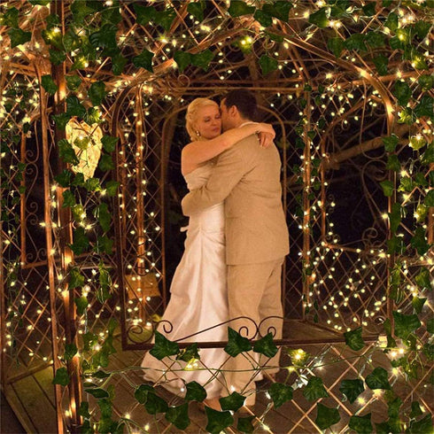 12 Pack Fake Vines for Room Decor with 100 LED String Light Artificial Ivy Garland Hanging Plants Faux Greenery Leaves Bedroom Aesthetic Decor for...
