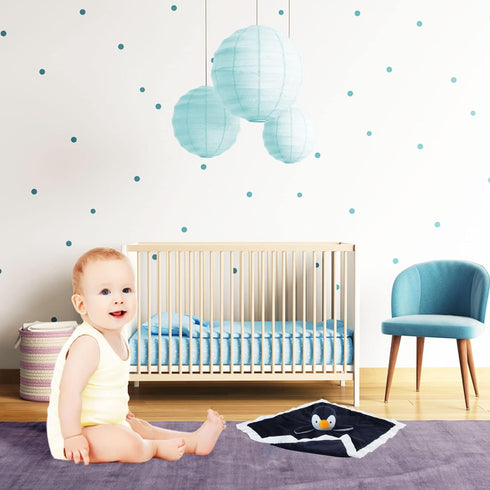 Baby Black Penguin Soft Stuffed Animal Security Blanket, Plush Penguin Character Lovey Blanket, Baby Shower/Nursery Gift, Cuddly Newborn, Infant, ...