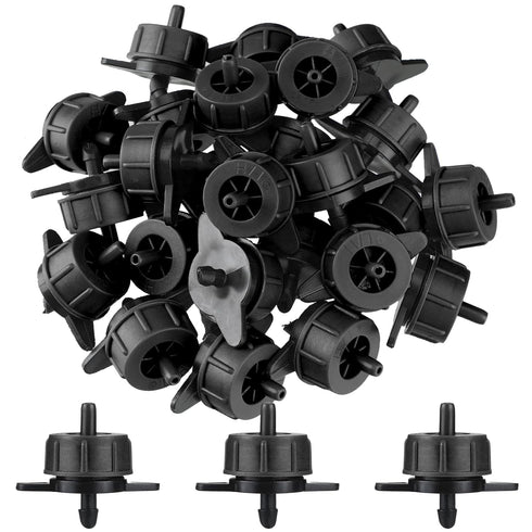 50 Pcs Drip Irrigation Emitters 1/4 Inch 1 GPH Water Tubing Irrigation Tubing Pressure Compensating Dripper Emitters System Drip Tip Constant Flow...