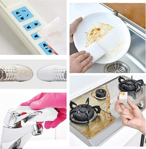 100Pack Magic Sponge Eraser | Premium Melamine Sponge Foam | Multi-Functional Household Cleaning Sponge for Kitchen, Sink, Bathrooms, Walls, Vehic...