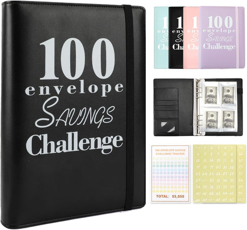 100 Envelopes Money Saving Challenge, A5 Money Saving Binder, Savings Challenges Book with Envelopes, for Fun Money Saving, Family, Budget Binder ...