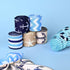 6Rolls Nautical Wired Edge Ribbon 2.5Inch Navy Blue Anchor Waves Stripes Starfish Printed Fabric Ribbon for Baby Shower Summer Holidays Under The ...