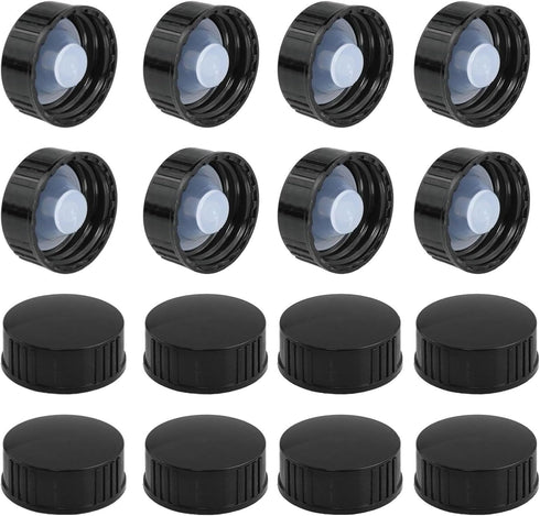 16 Pcs Growler Caps 28mm Phenolic Caps Black Glass Bottle Lids Plastic Bottle Caps Screw for Daily Chemicals Food Cosmetic Bottles...