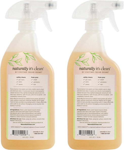 naturally it's clean Carpet Stains & Odors Cleaner; Plant Based Enzyme Safely Cleans Pet/Food Stains, Grease & Ink from Carpets, Rugs, Upholstery ...
