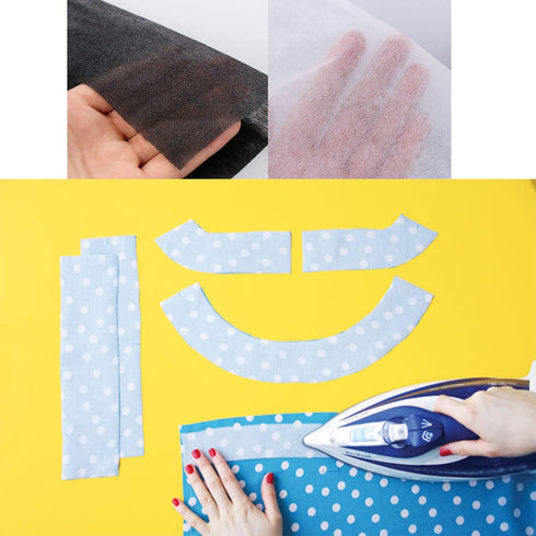 PLANTIONAL White Iron-On Non-Woven Fusible Interfacing: 39 x 72 inch Medium Weight Non-Woven Interfacing Iron On Polyester Single-Sided Interfacin...