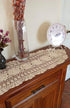 Beige Handmade Crochet Cotton Table Runner Lace Doilies Doily Oval Dresser Scarves,11.8 by 35 Inches....
