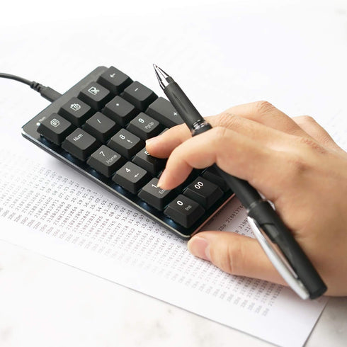 Perixx PERIPAD-303B, Backlit Mechanical Numeric Keypad - USB - Office Shortcut Keys - Full Size 22 Keys - Kailh Brown Switch Keys...
