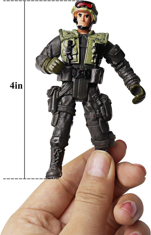 HAPTIME Military Action Figure Play Set for Kids - Army Men Soldiers Toys for Boys and Girls Ages 3-9 (SWAT Team Edition)...