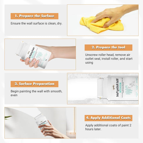 VERNY Portable Wall Paint Tool - for Effortless Cleaning & Pristine Walls, Small Roller Brush Repair Kit, Water-Based, Low VOC & Non-Toxic, Ready ...