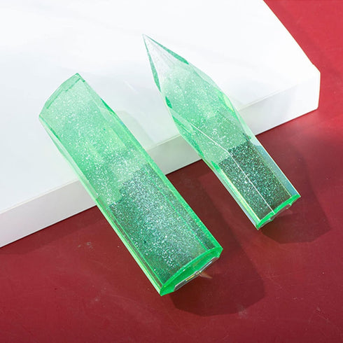 Green Resin Molds Crystal Tower Large Ornaments Epoxy Resin Casting Molds Silicone Point Molds for Resin DIY Crafts Keychains Jewelry Making Resin...