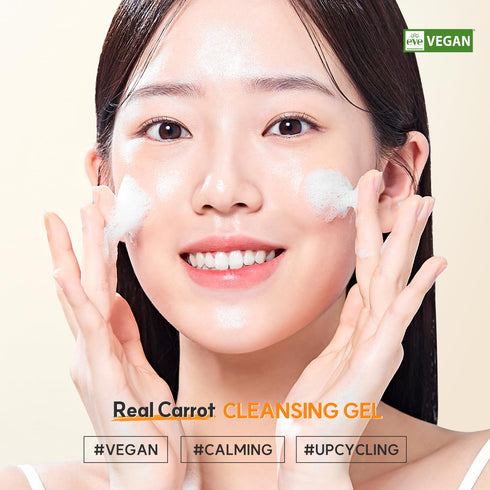 VPROVE Real Carrot Cleansing Gel 200ml 6.76 fl. oz. | Low pH Facial cleanser | Cleansing foam | Foam Cleanser | Hydrating | Soothing | Korean Skin...