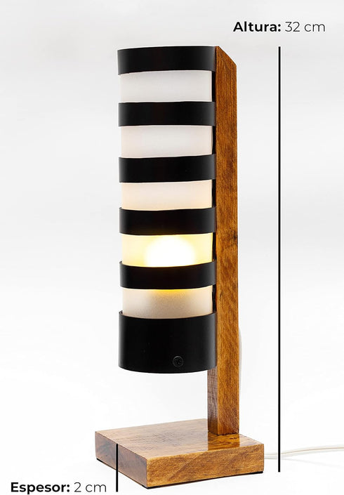 Desk Lamp for Bedside Table with 1 Watt Yellow LED Bulb, Decorative Handmade Nigthstand Lamp for Bedroom, Living Room, Kids Room or College Dorm. ...