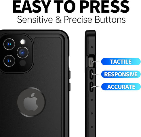 BEASTEK for iPhone 12 Pro Waterproof Case, NRE Series Shockproof Dustproof Underwater IP68 with Built-in Screen Protector Anti-Scratch Protective ...