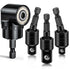 Flexible Drill Bit Extension Set with Right Angle Drill Attachment, 360° Rotatable 1/4 3/8 1/2" Impact Grade Socket Adapter Sets for Cordless Dril...
