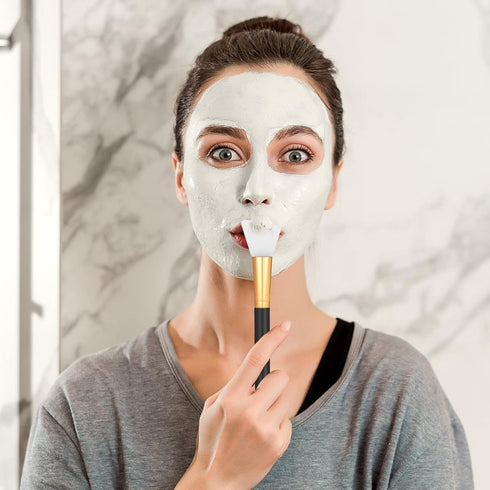 2 PCS Silicone Face Mask Brushes, Facial Mud Mask Beauty Tool Applicator Brush Soft Hairless Body Lotion Moisturizers Applicator Sector Brush Make...