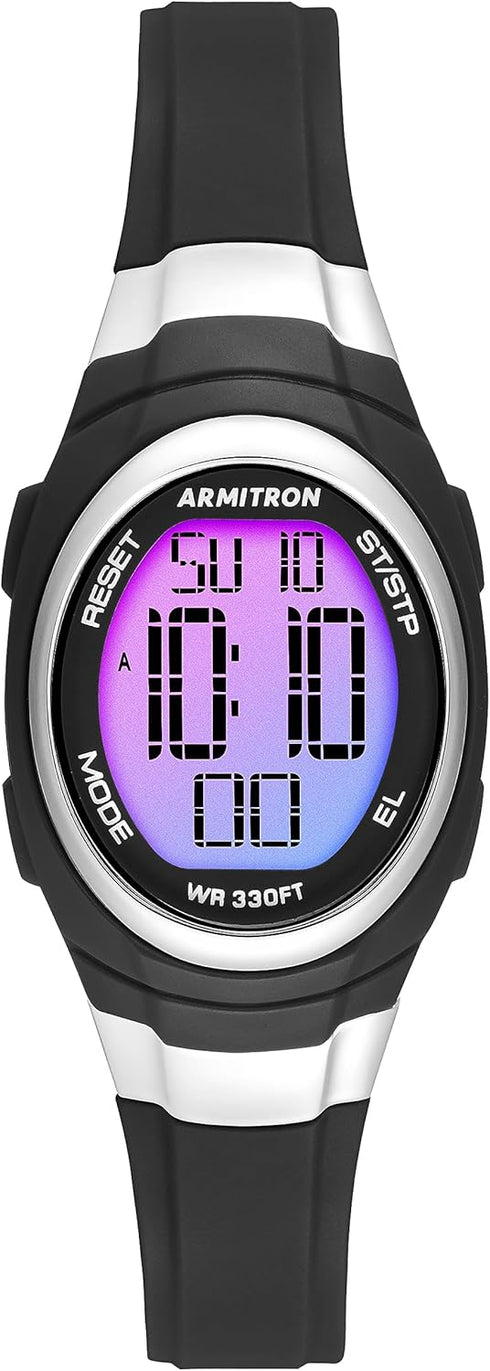 Armitron Sport Women's Rainbow Dial Digital Chronograph Black Resin Strap Watch, 45/7034BRB...