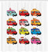 Ambesonne Truck Shower Curtain, Ice Cream Doughnut Burgers Pizza Sushi Hotdog Colorful Food Truck Illustration, Cloth Fabric Bathroom Decor Set wi...