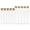 uxcell 10Pcs PS Plastic Test Tubes with Cork Stoppers, Round Base, 12x60mm, Storage Container for Scientific Experiments Sample Display Decoration...