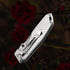 ALBATROSS 7" EDC Simple Practical Folding Knife Liner Lock Pocket Knife with 8Cr14MoV Steel Blade,Rose pattern Stainless steel Handle,Belt Clip an...