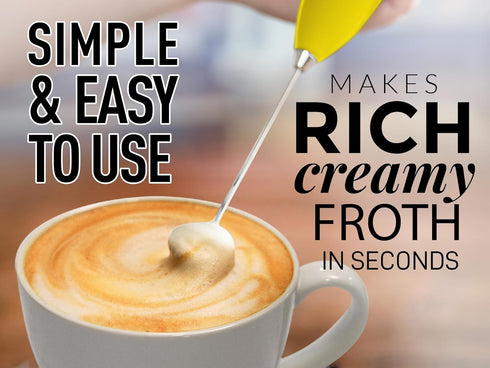 Zulay Powerful Milk Frother Handheld Foam Maker for Lattes - Whisk Drink Mixer for Coffee, Mini Foamer for Cappuccino, Frappe, Matcha, Hot Chocola...