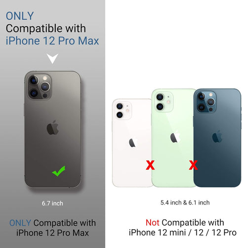 ULAK Compatible with iPhone 12 Pro Max Case with Card Holders, iPhone 12 Pro Max Case Wallet for Women, Durable PU Leather Flip Wristlet Stand Pho...