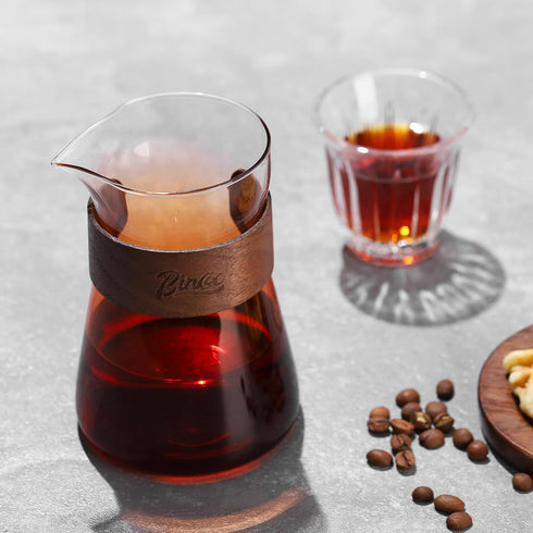 Bincoo Pour Over Coffee Maker Holds 4 Cups, 16.9oz Coffee Dripper Borosilicate Glass Coffee Carafe Brewer,Permanent Resuable Removable Coffee Serv...